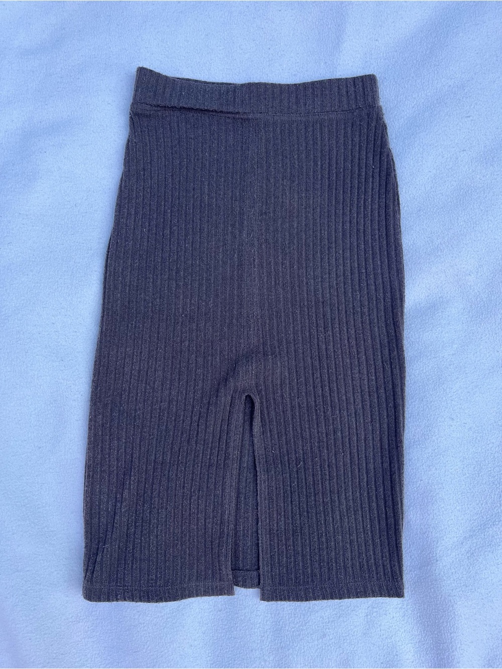 Wilfred Brown Ribbed Slit Pencil Skirt
